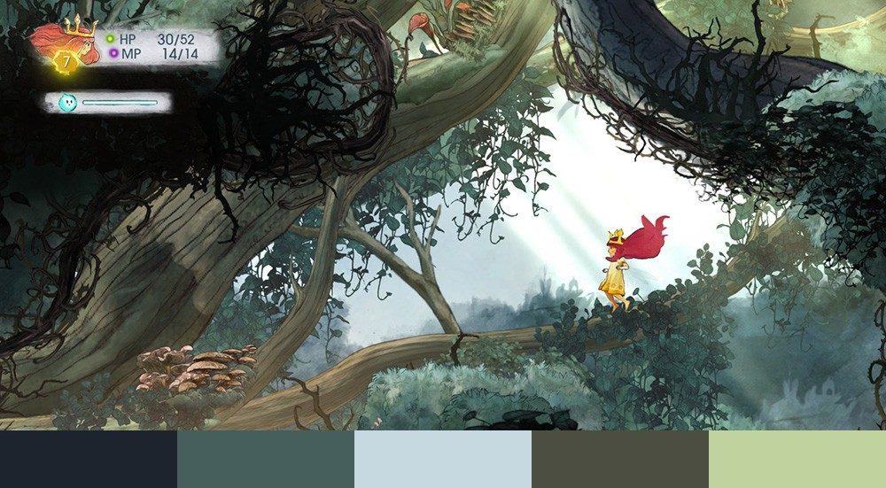 Child of Light — color palette reference extracted from game screenshots