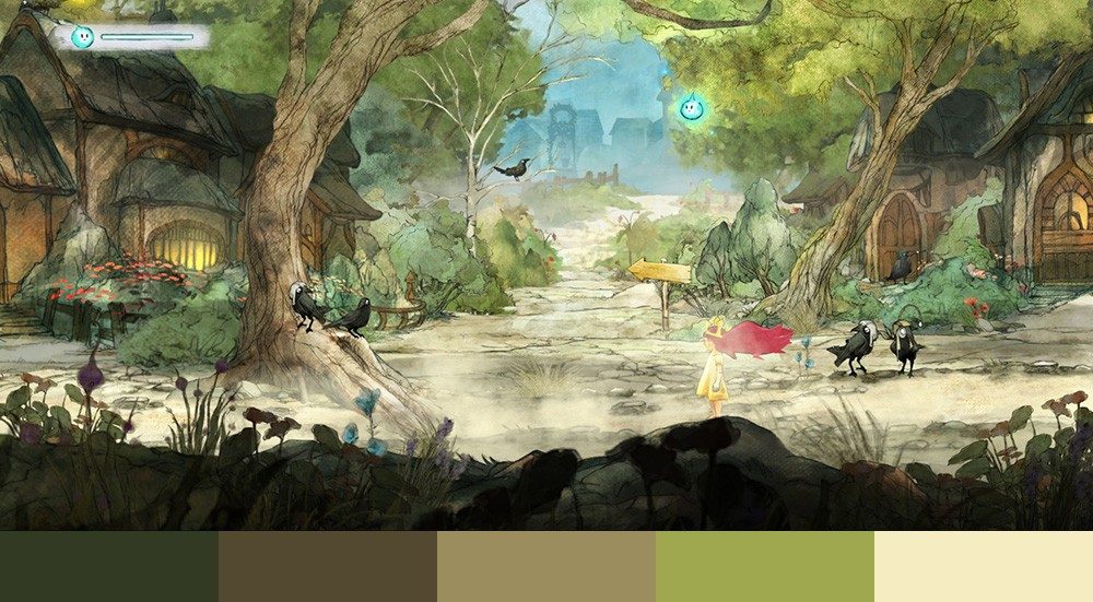 Child of Light — color palette reference extracted from game screenshots