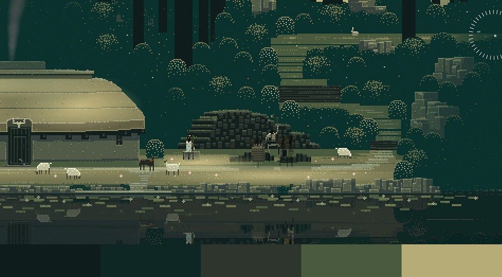 Superbrothers: Sword & Sworcery — color palette reference extracted from game screenshots
