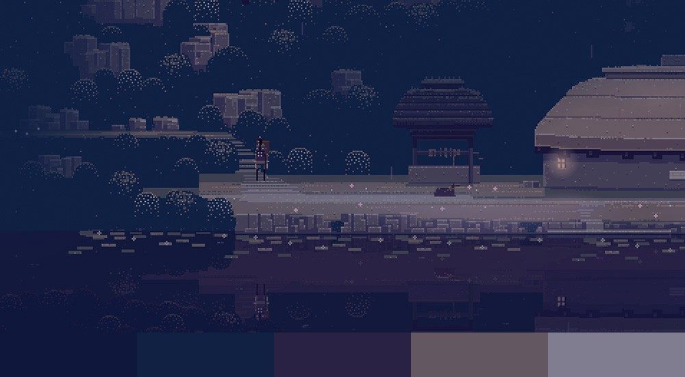 Superbrothers: Sword & Sworcery — color palette reference extracted from game screenshots