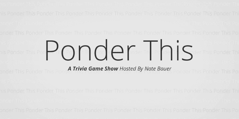 Title card for the Ponder This gameshow