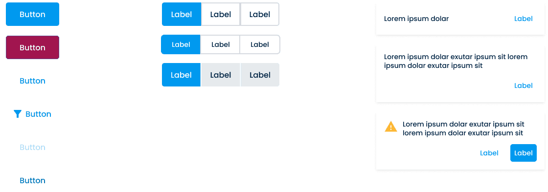 Showcases multiple components including button, button group, and banner