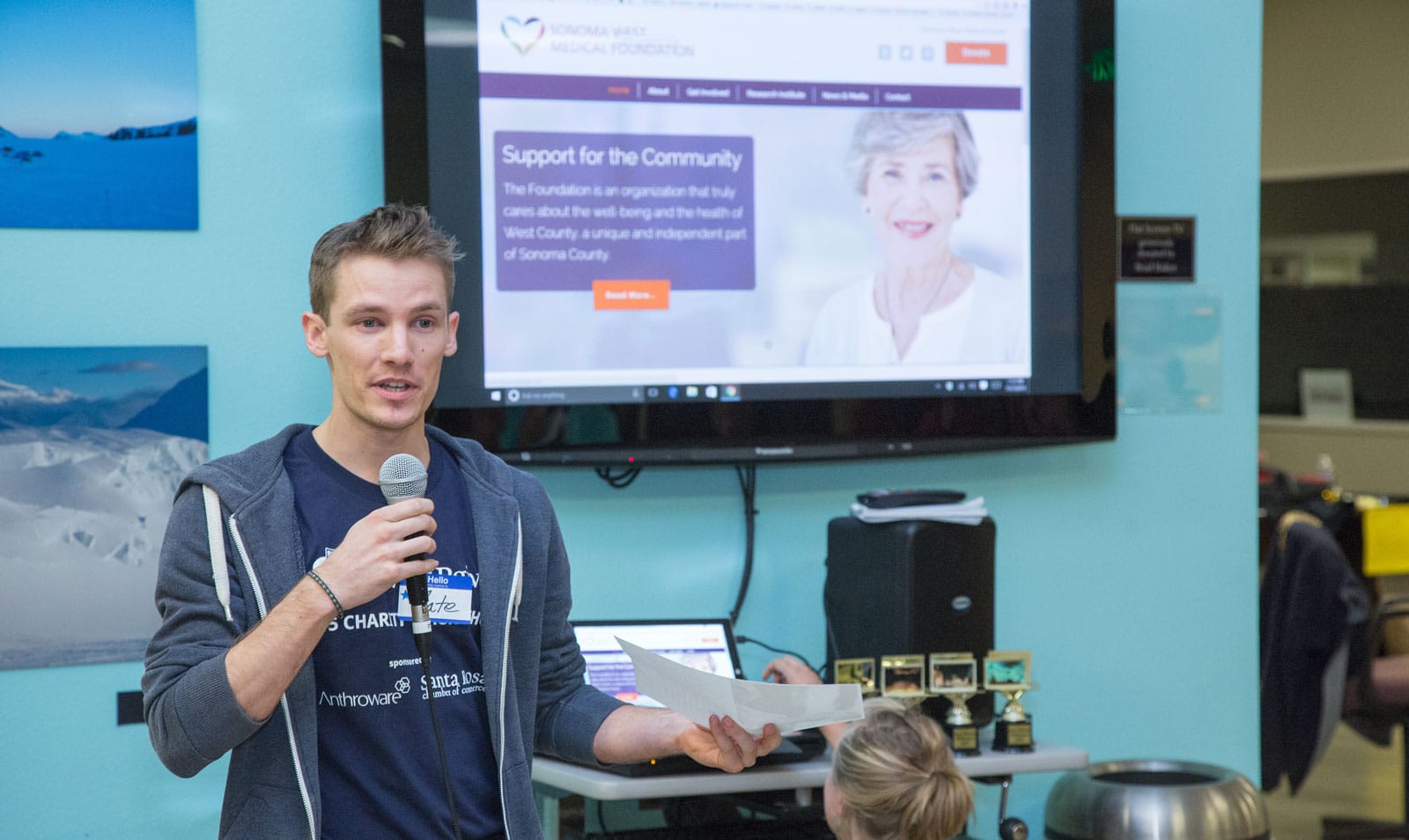 Nate Bauer winning a charity hackathon