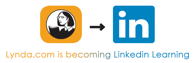 Depicts the rebranding of Lynda.com to LinkedIn Learning