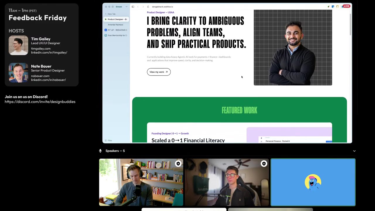 Feedback Friday — Bhavik, Olohiomeu, Amanda Pacheco, Calijen, AJ