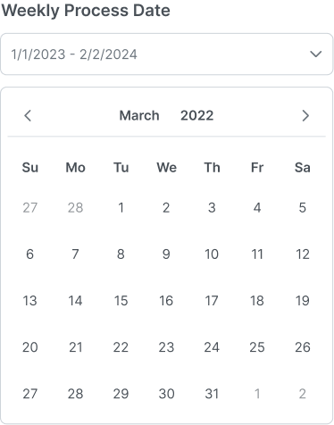Weekly process date picker