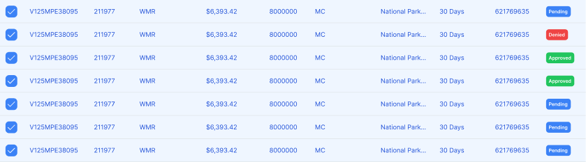 Status pills used throughout the platform