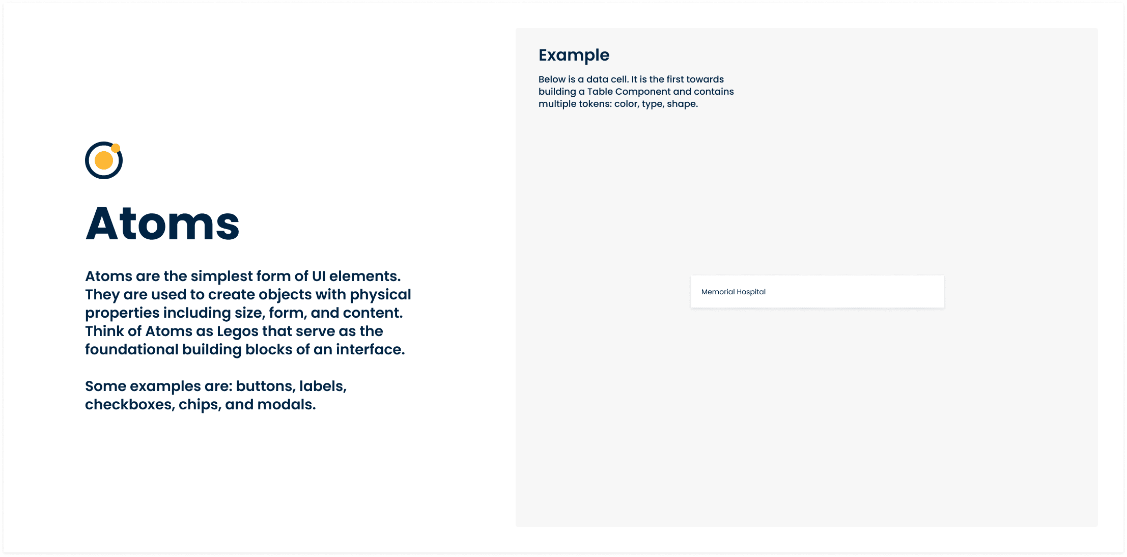 What atoms are within a design system