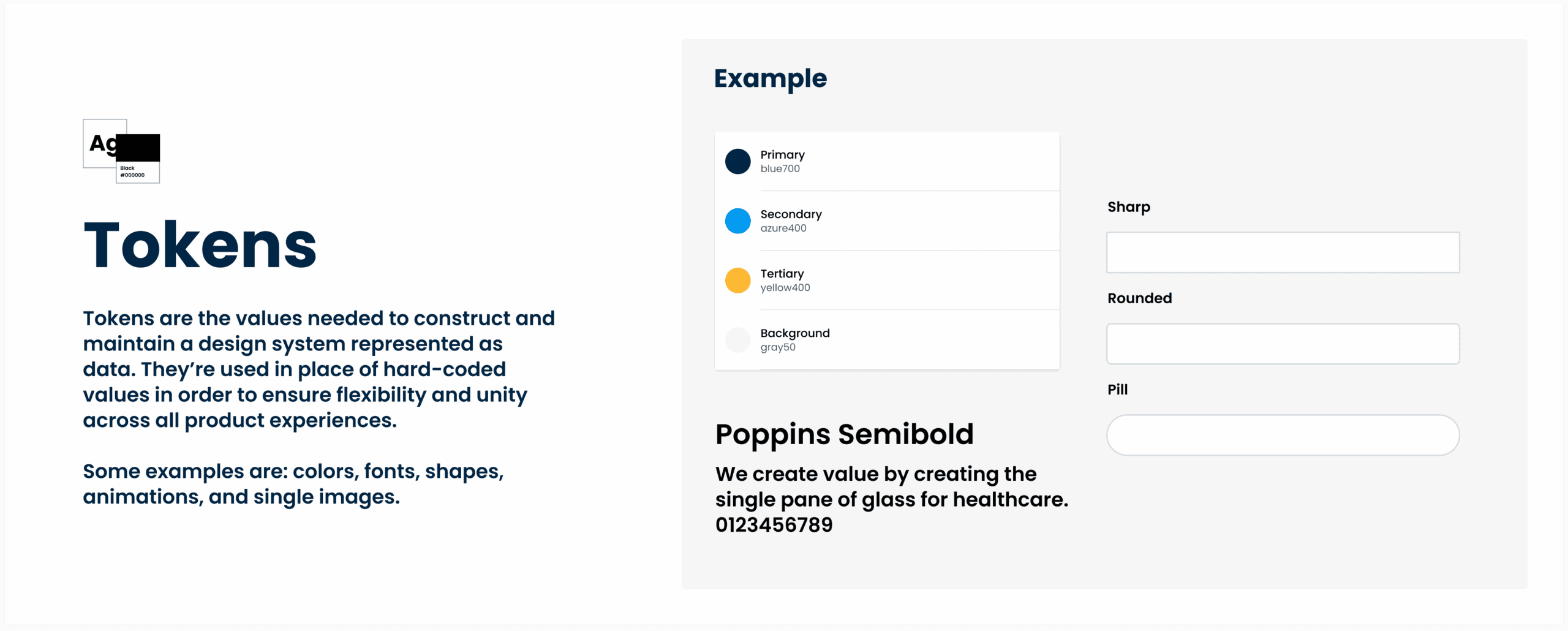 What tokens are within a design system